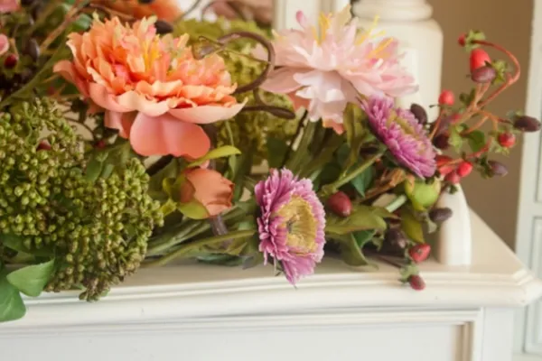 Arrangements & Greenery-Kirkland's Home Pretty Peony Garden Mix Arrangement Pink/Green/Orange/Purple