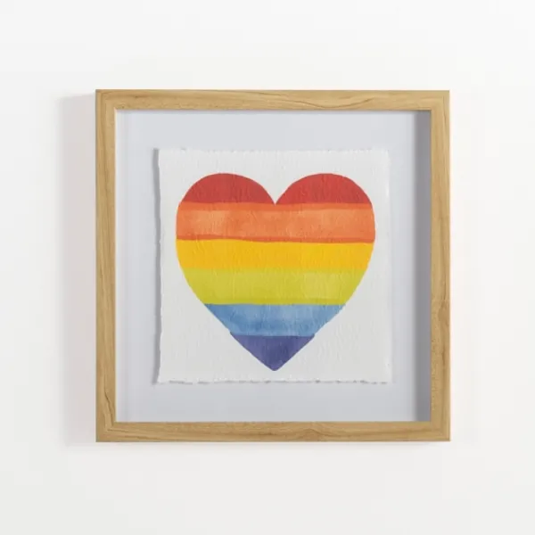 Framed Art-Kirkland's Home Pride Rainbow Heart Framed Art Print White/Multi