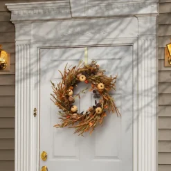 Wreaths-Kirkland's Home Pumpkin Seedpod Stalks Harvest Wreath Multi