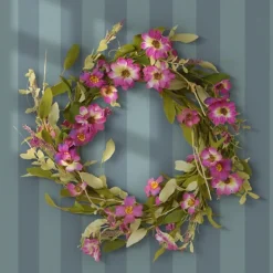 Wreaths-Kirkland's Home Purple Daisy And Lavender Wreath Purple/Green