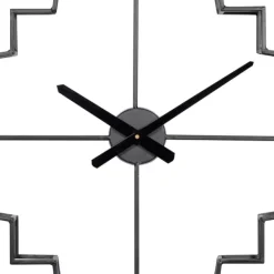 Clocks-Kirkland's Home Quatrefoil Iron Cut-Out Wall Clock Black