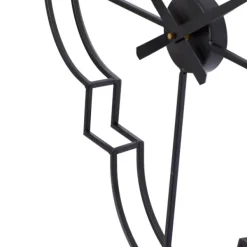 Clocks-Kirkland's Home Quatrefoil Iron Cut-Out Wall Clock Black