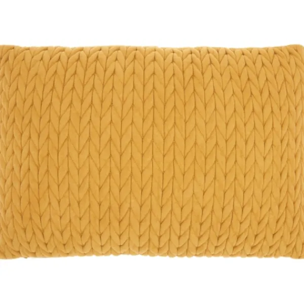 Pillows-Kirkland's Home Quilted Chevron Lumbar Pillow Yellow