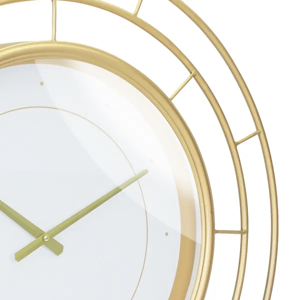 Clocks-Kirkland's Home Radial Wire Metal Wall Clock Gold
