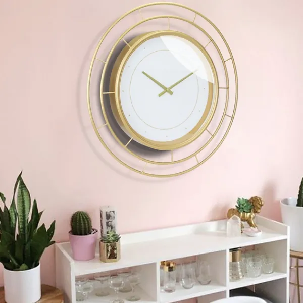 Clocks-Kirkland's Home Radial Wire Metal Wall Clock Gold
