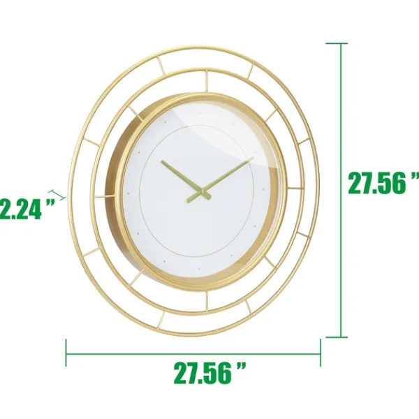Clocks-Kirkland's Home Radial Wire Metal Wall Clock Gold