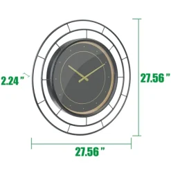 Clocks-Kirkland's Home Radial Wire Metal Wall Clock Black