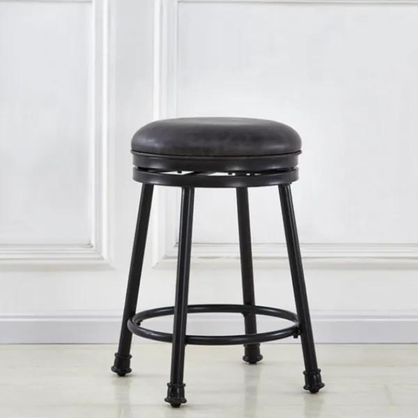Bar Stools & Counter Height Stools-Kirkland's Home Radnor Cafe Swivel Stool Black