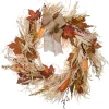 Wreaths-Kirkland's Home Raffia Corn Husk Maple Harvest Wreath Ivory/Orange