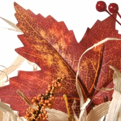 Wreaths-Kirkland's Home Raffia Corn Husk Maple Harvest Wreath Ivory/Orange