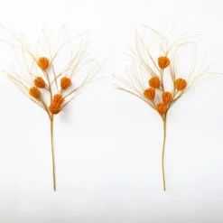 Stems & Bouquets-Kirkland's Home Raffia Pod Stems, Set Of 2 Orange