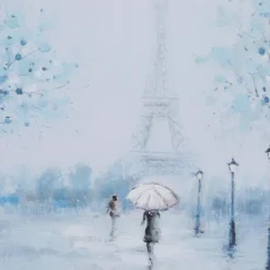 Framed Art-Kirkland's Home Rainy Paris Blues Transitional Framed Wall Art Blue/White/Black