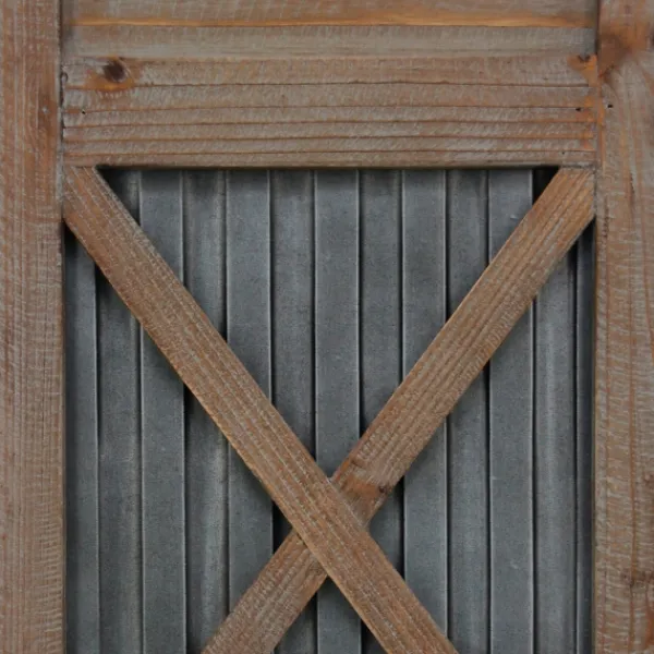 Wall Plaques-Kirkland's Home Raleigh Shutters, Set Of 2 Brown/Silver