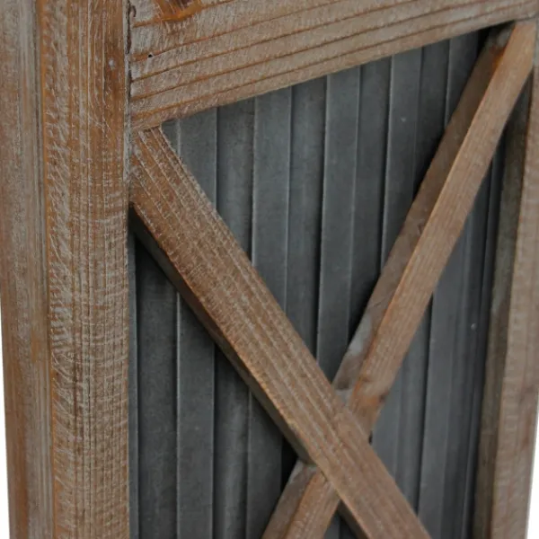 Wall Plaques-Kirkland's Home Raleigh Shutters, Set Of 2 Brown/Silver