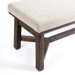 Benches & Ottomans-Kirkland's Home Randi Upholstered Bench Ivory
