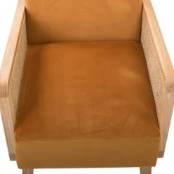 Accent Chairs-Kirkland's Home Rattan Accent Chair Yellow