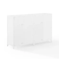 Tv Stands & Media Consoles-Kirkland's Home Rattan 4-Doors Wood Cabinet White