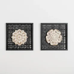 Wall Plaques-Kirkland's Home Rattan Medallion Wall Ii Plaque Black