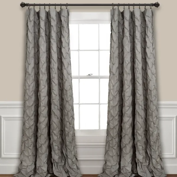 Curtains & Drapes-Kirkland's Home Ravello Pintuck Curtain Panel, 84 In. Gray