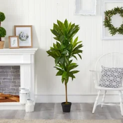 Trees & Topiaries-Kirkland's Home Real Touch Dracaena Tree In Black Planter