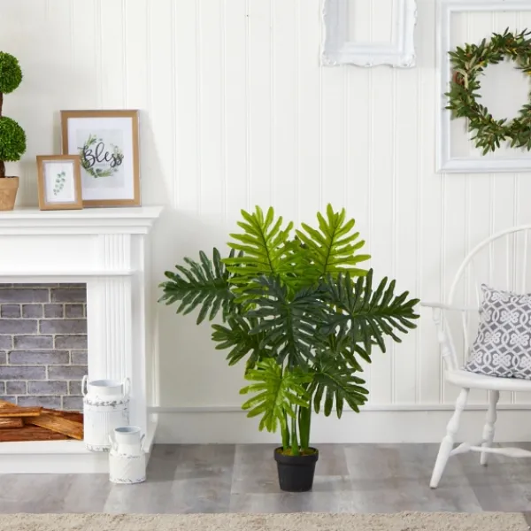 Trees & Topiaries-Kirkland's Home Real Touch Potted Tree Philodendron, 40 In.