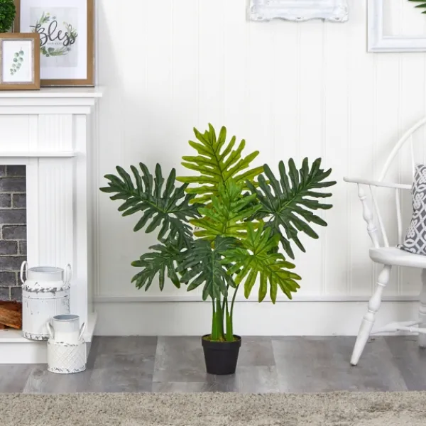 Trees & Topiaries-Kirkland's Home Real Touch Potted Tree Philodendron, 36 In.