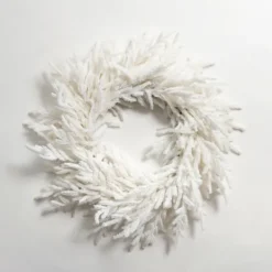 Wreaths-Kirkland's Home Real-Touch Flocked Norfolk Pine Wreath White
