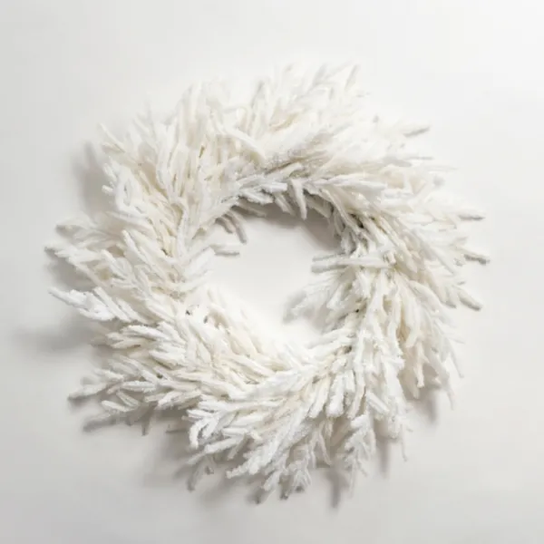 Wreaths-Kirkland's Home Real-Touch Flocked Norfolk Pine Wreath White