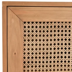 Cabinets & Sideboards-Kirkland's Home Reclaimed Pine And Woven Cane Cabinet