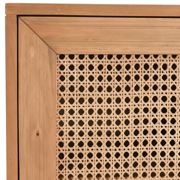 Cabinets & Sideboards-Kirkland's Home Reclaimed Pine And Woven Cane Cabinet