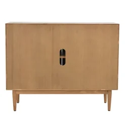 Cabinets & Sideboards-Kirkland's Home Reclaimed Pine And Woven Cane Cabinet