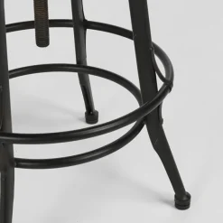 Bar Stools & Counter Height Stools-Kirkland's Home Reclaimed Pine Wood Adjustable Counter Stool Black/Brown