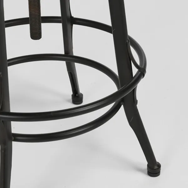 Bar Stools & Counter Height Stools-Kirkland's Home Reclaimed Pine Wood Adjustable Counter Stool Black/Brown
