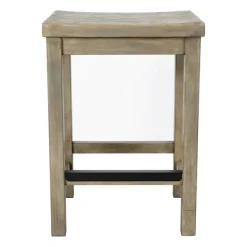 Bar Stools & Counter Height Stools-Kirkland's Home Reclaimed Pine Wood Counter Stool Gray