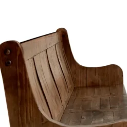 Dining Chairs-Kirkland's Home Reclaimed Pine Wood High Back Pew Dining Bench Brown