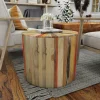 Accent & End Tables-Kirkland's Home Reclaimed Wood Round Accent Table Brown