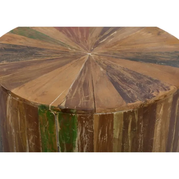 Accent & End Tables-Kirkland's Home Reclaimed Wood Round Accent Table Brown