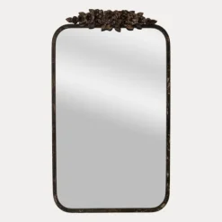 Decorative Mirrors-Kirkland's Home Rectangular Metal Flower Crest Wall Mirror