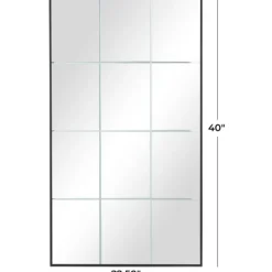 Decorative Mirrors-Kirkland's Home Rectangular Windowpane Grid Mirror, 23X40 In.