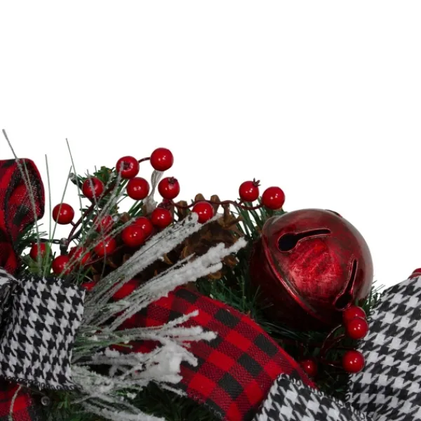 Wreaths-Kirkland's Home Red And Black Bow Wreath Red/Green/White