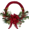 Wreaths-Kirkland's Home Red And Black Buffalo Check Pine And Berry Wreath Red/Black/Green