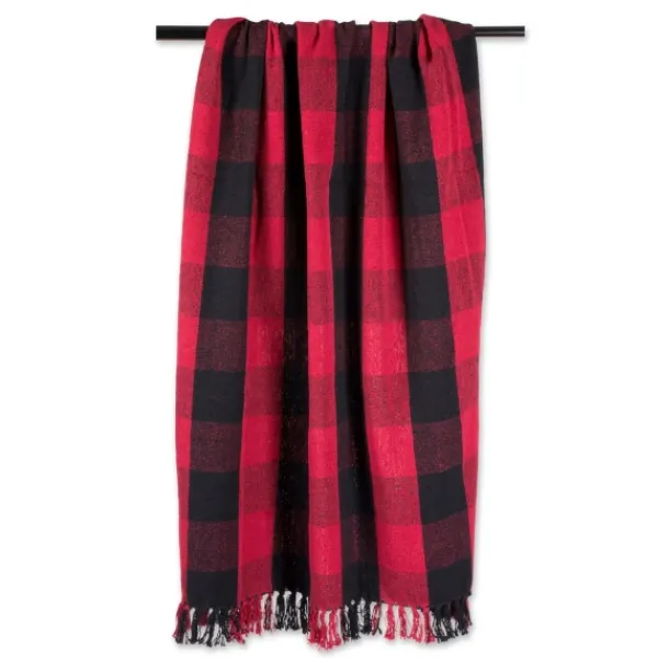 Blankets & Throws-Kirkland's Home Red And Black Buffalo Check Throw Red/Black