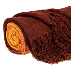 Blankets & Throws-Kirkland's Home Red And Orange Ombre Fringed Throw Red/Orange