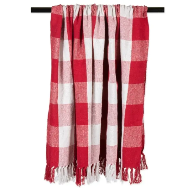 Blankets & Throws-Kirkland's Home Red And White Buffalo Check Throw Red/White