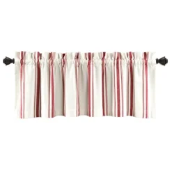 Curtains & Drapes-Kirkland's Home Red And White Farmhouse Stripe Valance White/Red