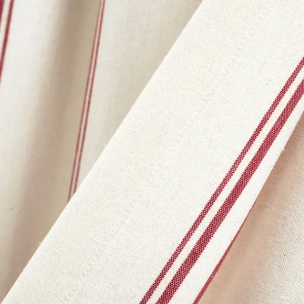 Curtains & Drapes-Kirkland's Home Red And White Farmhouse Stripe Valance White/Red