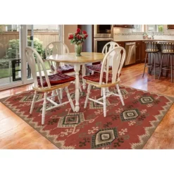 Outdoor Rugs-Kirkland's Home Red Bali Medallion Indoor/Outdoor Area Rug, 4X7 Multi/Red