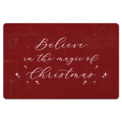 Kitchen & Floor Mats-Kirkland's Home Red Believe In The Magic Of Christmas Floor Mat Red/White