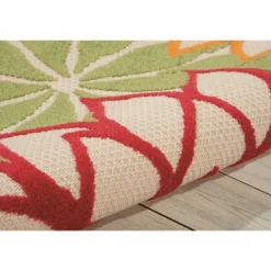 Outdoor Rugs-Kirkland's Home Red Bright Floral Burst Outdoor Area Rug, 5X7 Red/Blue/Orange