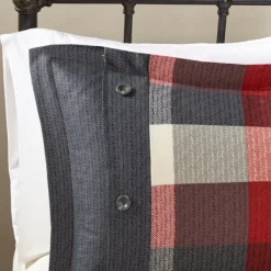 Comforters-Kirkland's Home Red Buffalo Check King 7-Pc. Comforter Set Red/White/Gray